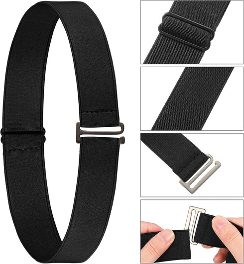 SATINIOR 3 Pieces elastic belt for women Elastic Waist Belt Invisible No Show Belt Adjustable Stretch Free-Buckle Belt for Jeans Pants Dresses Ski...